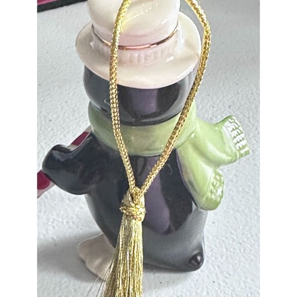 Two Lenox Porcelain Snowman Penguin Ornament Christmas Tree Figurine Hanging - Picture 8 of 9